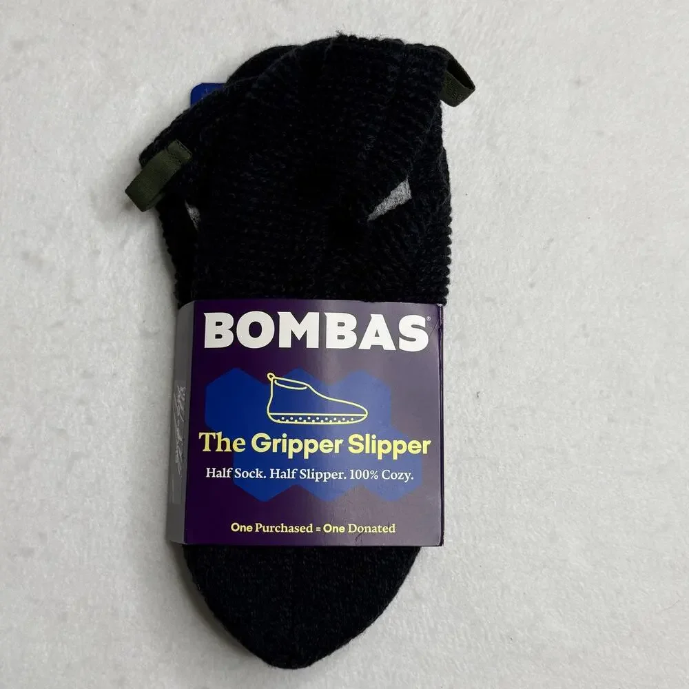 Bombas Socks Mens Large Blue Sneaker Gripper Slipper Low Cut Wool Thermal Grip